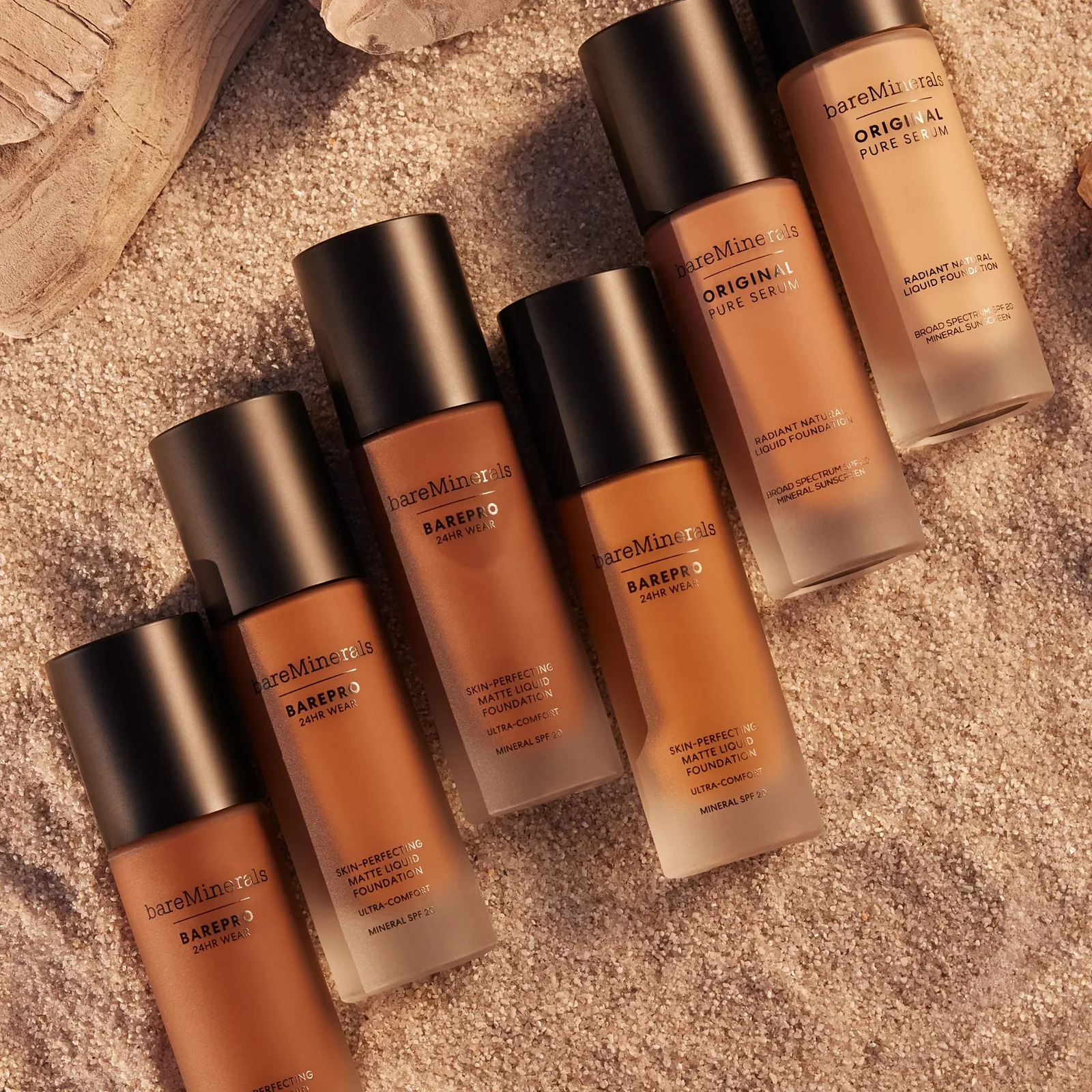 BarePro foundation for bareMinerals, packaging by Highlight London