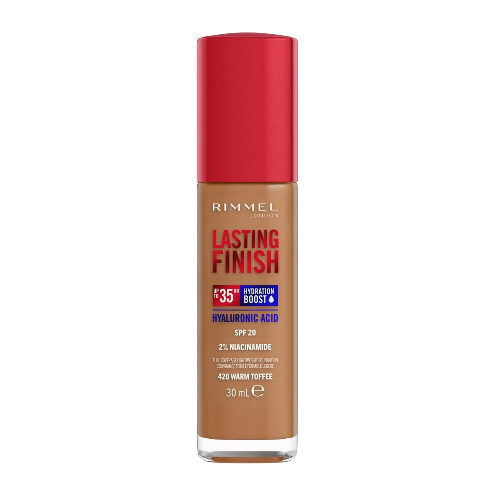 Lasting Finish 35HR foundation bottle for Rimmel, packaging by Highlight London