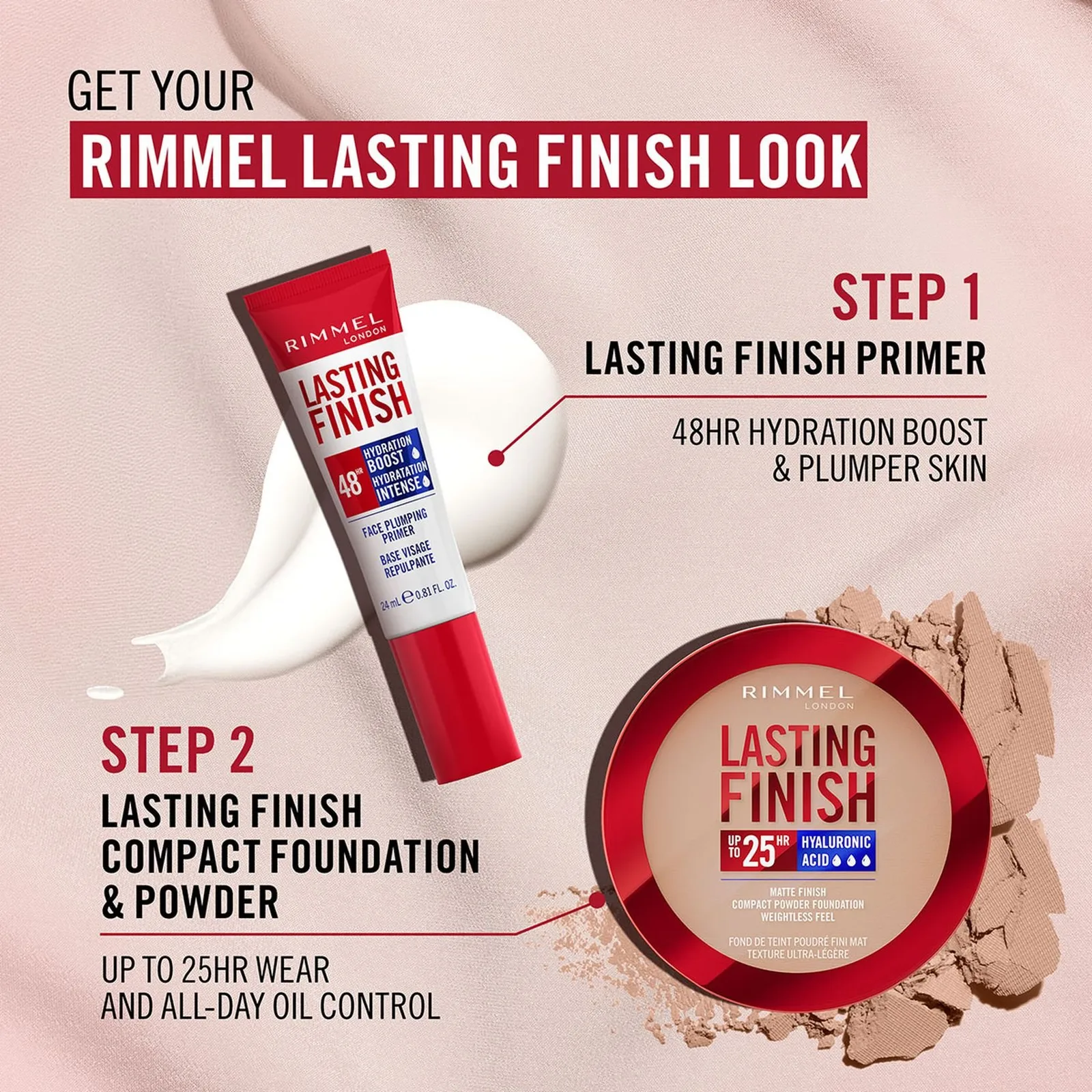 Lasting Finish face collection Rimmel packaging by Highlight London