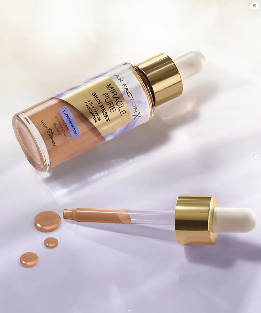 Miracle Pure Skin Reset Serum Max Factor packaging by Highlight London