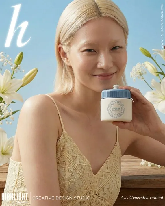 Laced Up day cream campaign image with model